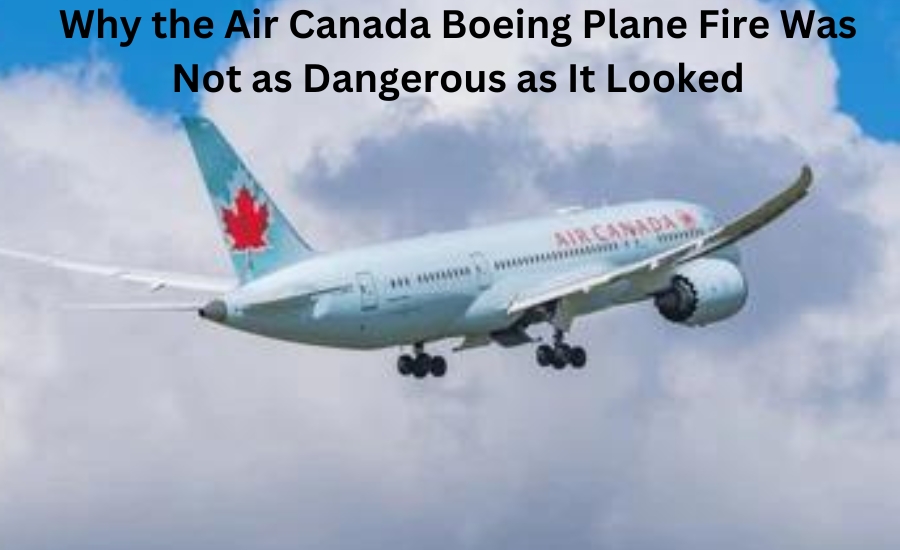 air canada boeing plane catches fire